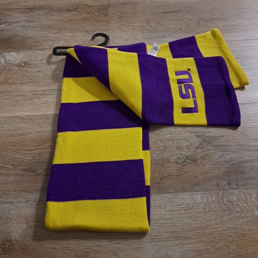 Forever Collectibles LSU Purple and Gold Striped Scarf One Size